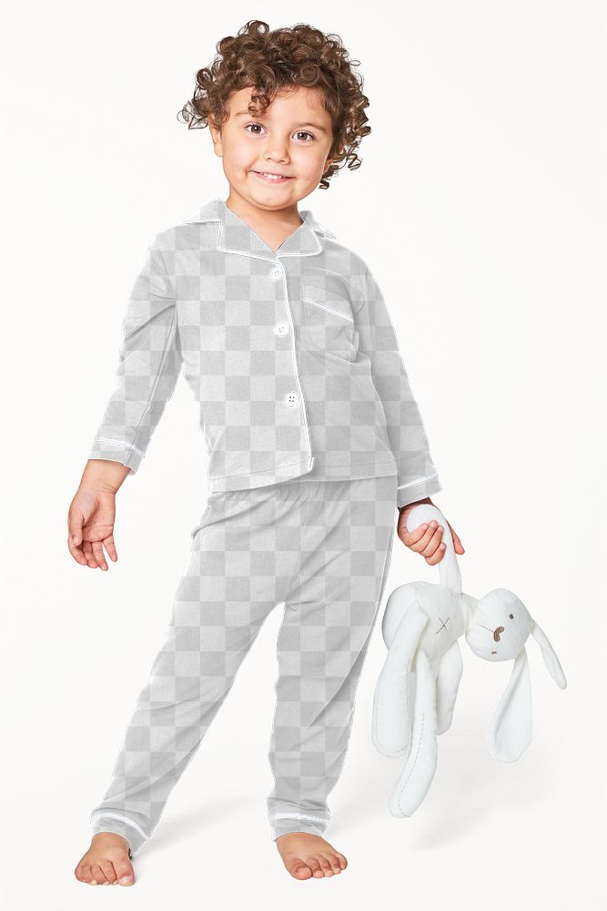 Kid's pajamas mockup png in studio