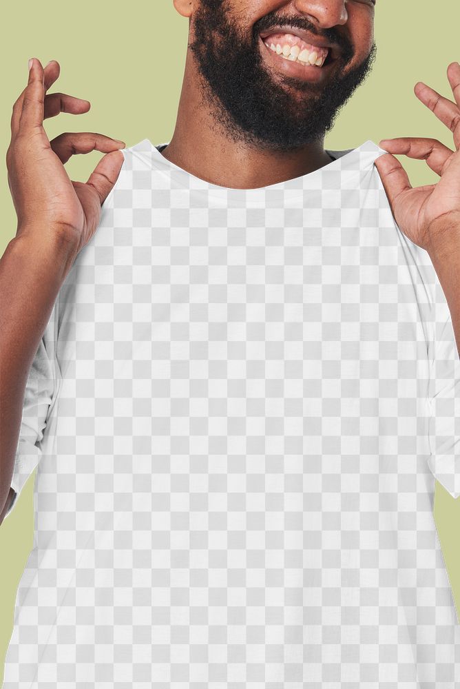 Men's t-shirt mockup png fashion shoot in studio