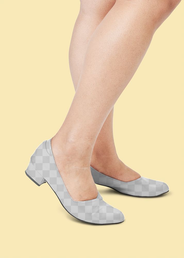 Women's png leather flat shoes mockup fashion