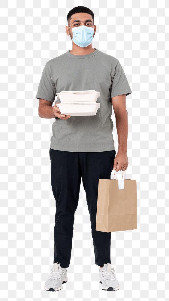 Png Food delivery man mockup jobs during the new normal