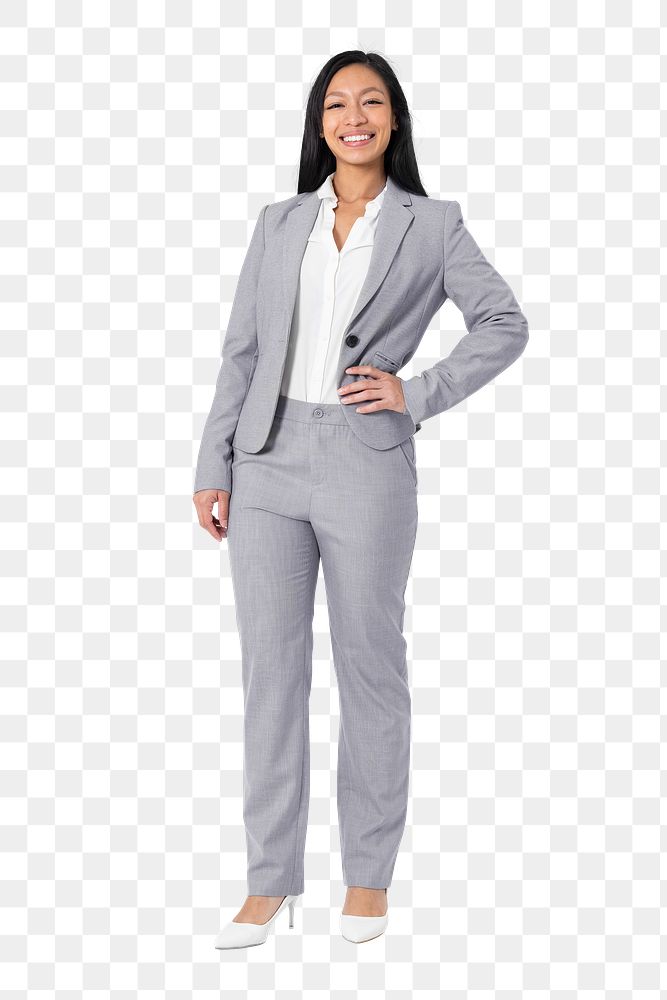 Png Confident Asian businesswoman mockup full body portrait for jobs and career campaign
