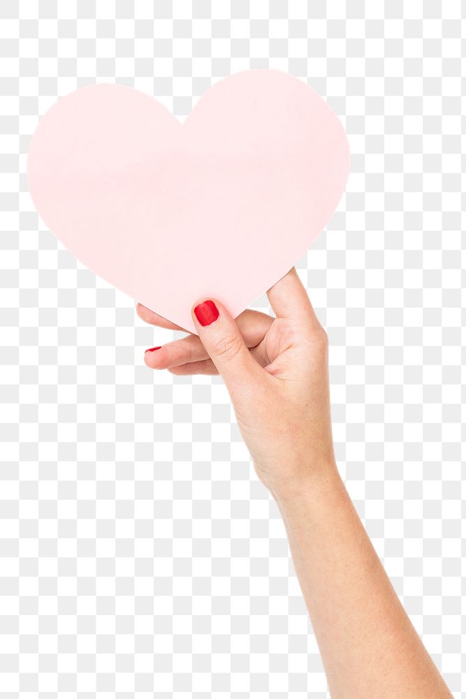 Png Pink paper heart mockup Valentines celebration