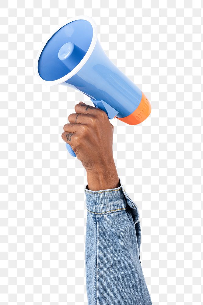 Png Hand holding megaphone mockup marketing announcement campaign