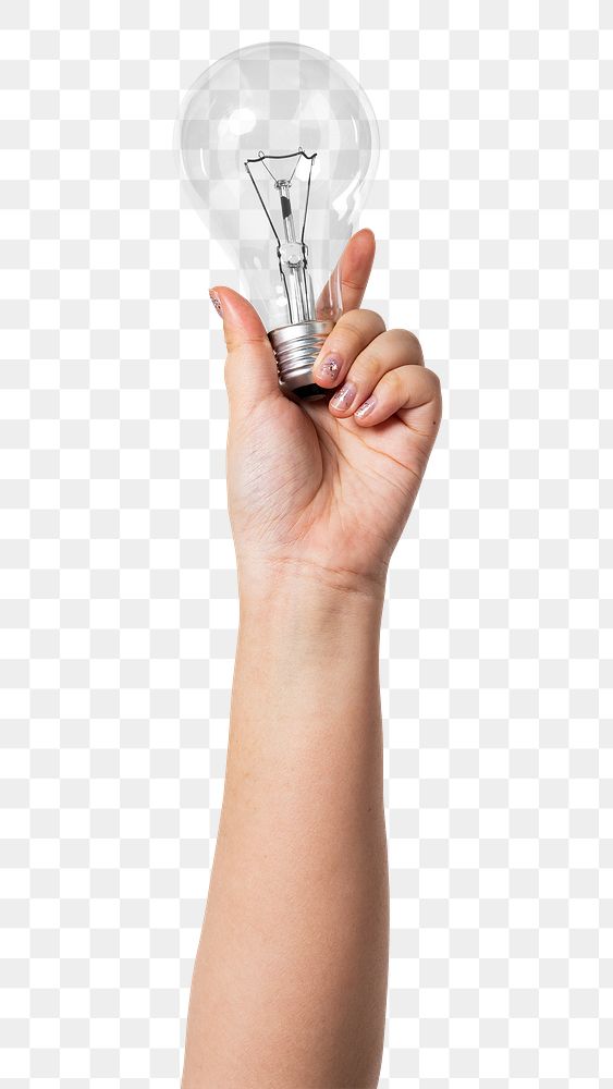 Png Light bulb creative mockup business idea symbol held by a hand