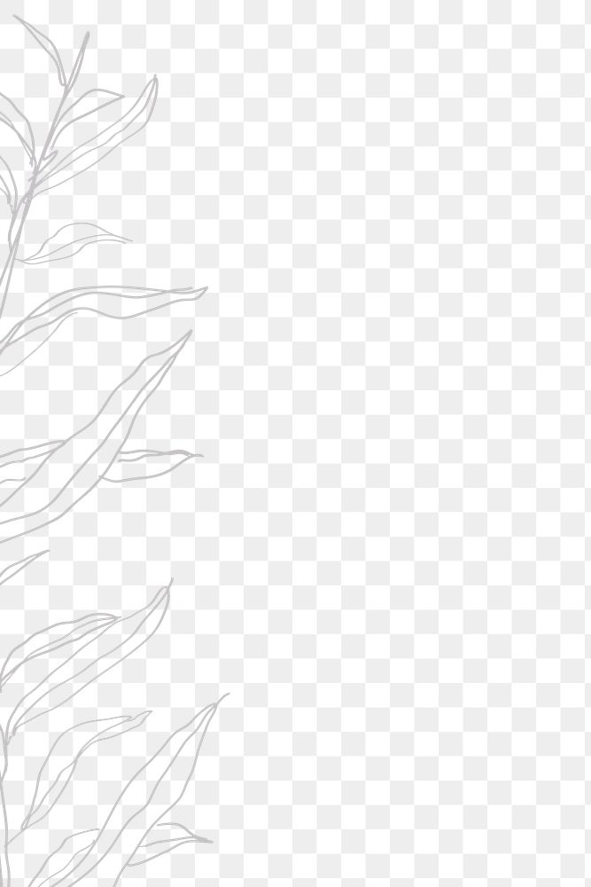 Leaf doodle png border, simple design on transparent background
