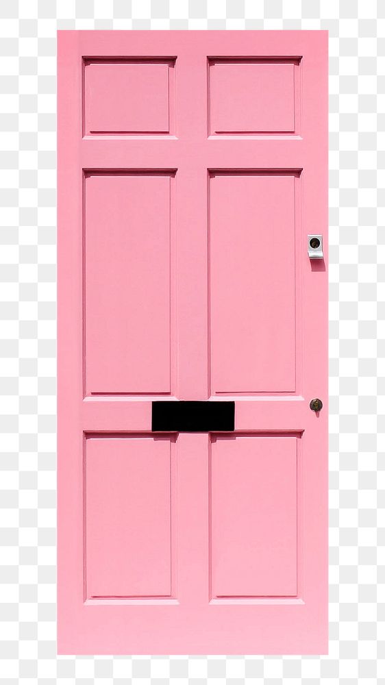 Pink door png clipart, home exterior illustration