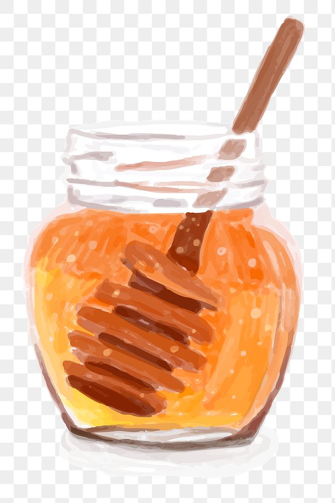 Honey organic food png sticker hand drawn