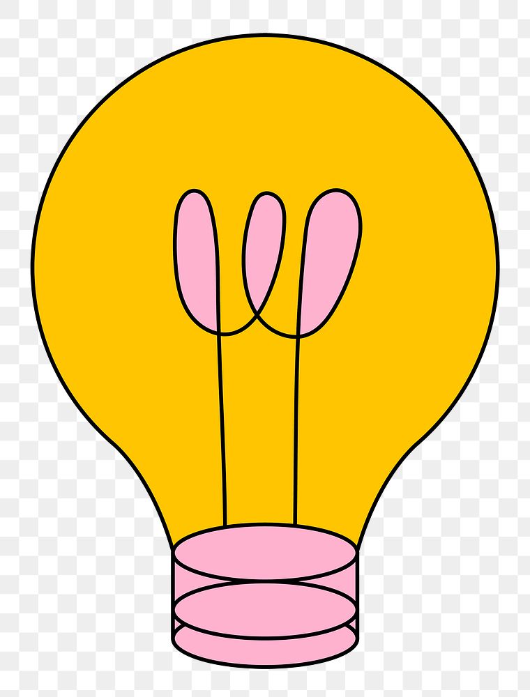 Png sticker save energy with light bulb illustration