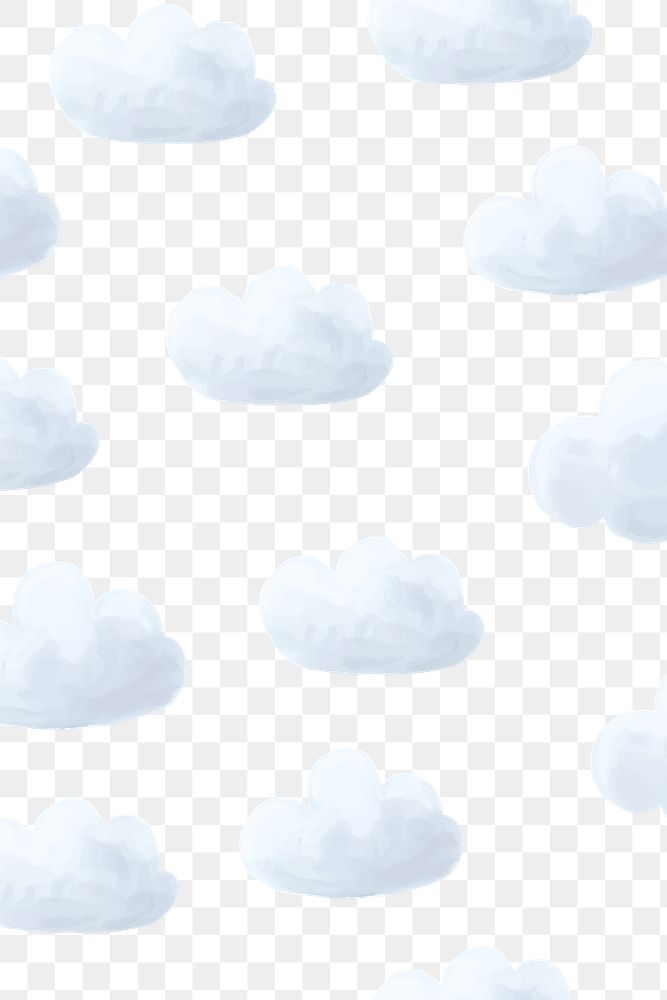 Cloud PNG background pattern, cute transparent graphics