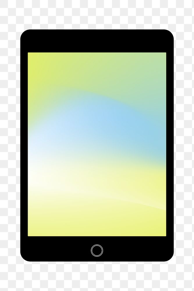 iPad, gradient screen png sticker, digital device clipart illustration