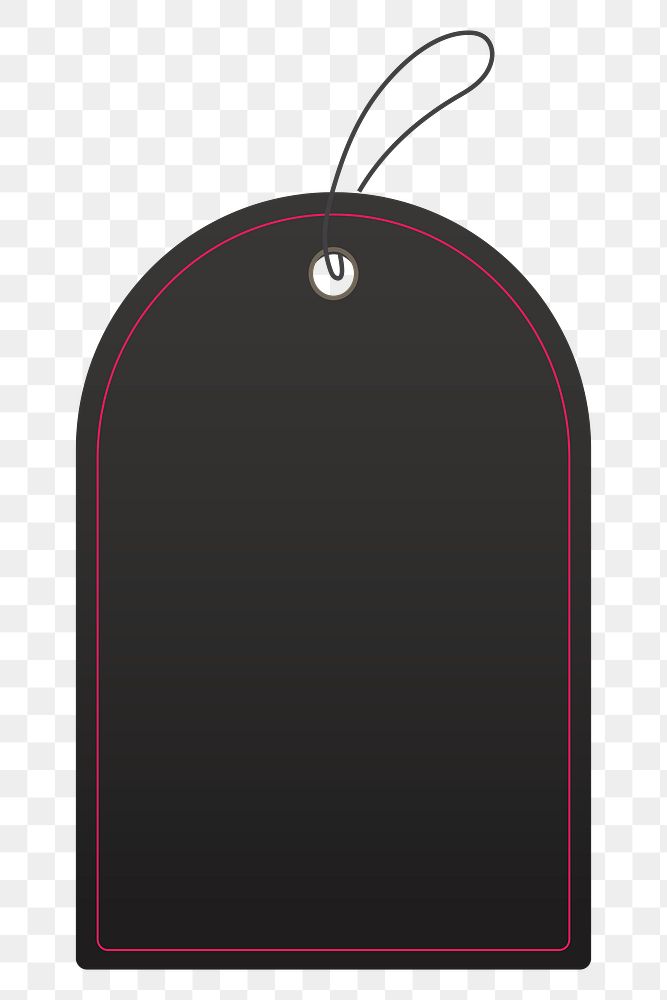 Shopping tag png sticker, black printable clipart design 