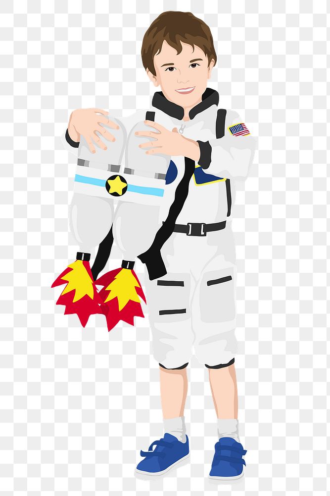 Astronaut boy png sticker illustration, transparent background