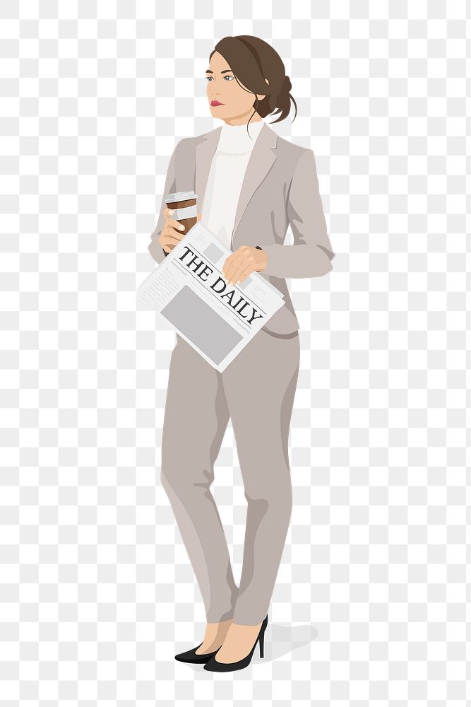 Busy businesswoman png sticker illustration, transparent background