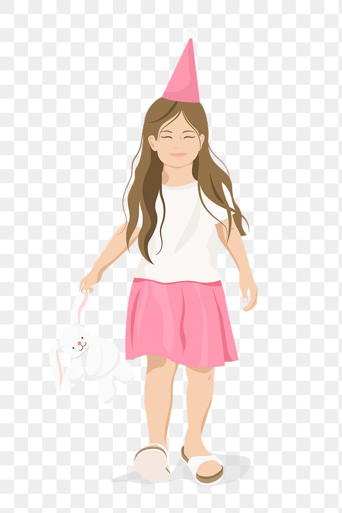 Kids party girl png sticker illustration, transparent background