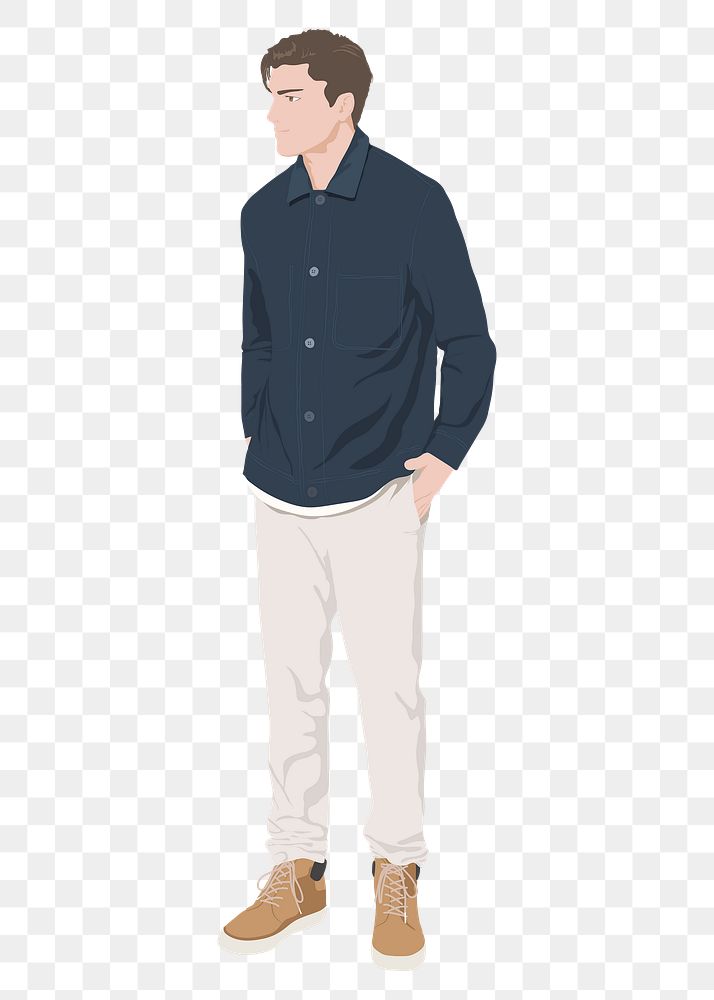 Semiformal man png sticker illustration, transparent background