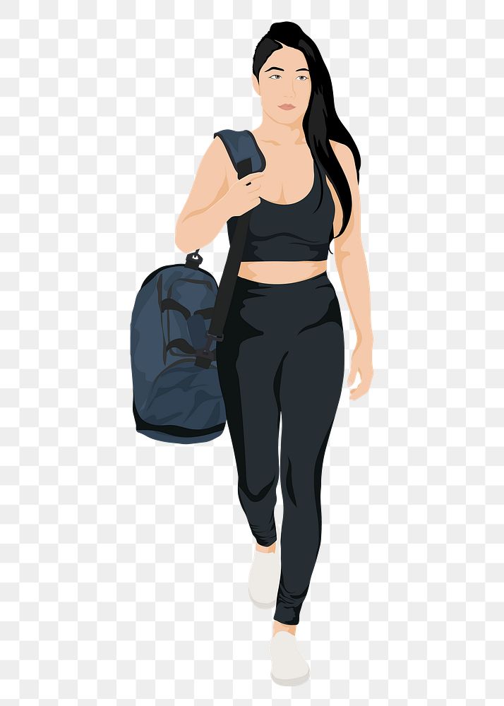 Fitness woman png sticker illustration, transparent background