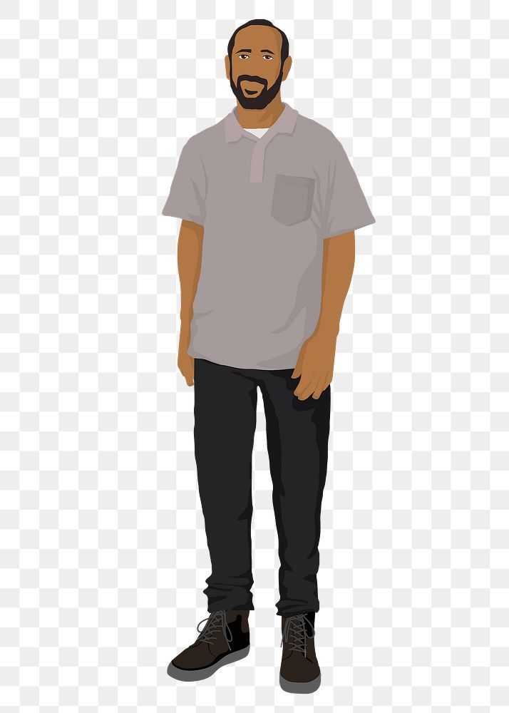 African American man png sticker illustration, transparent background