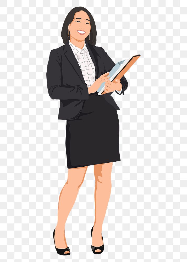 Asian businesswoman png sticker illustration, transparent background