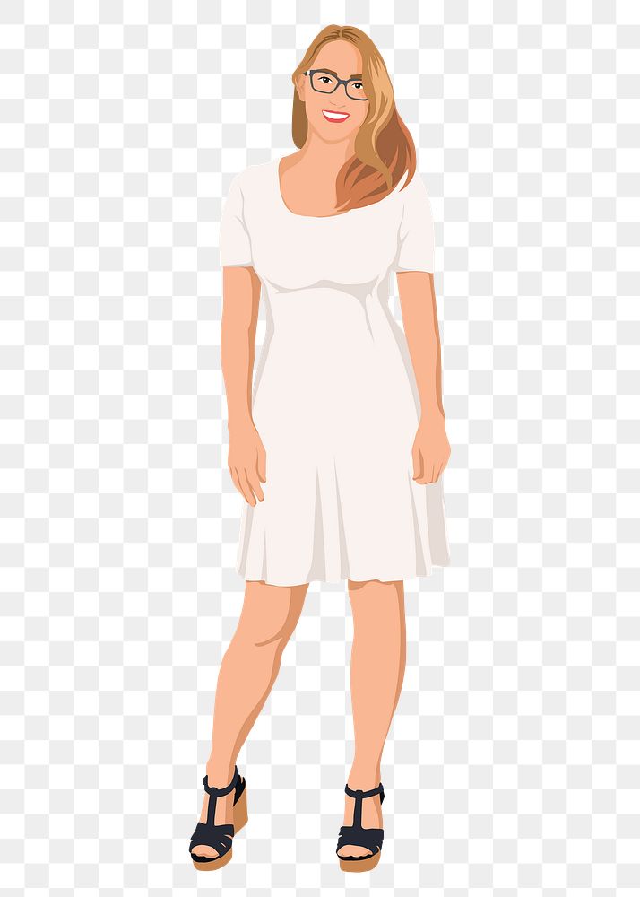 Woman in dress png sticker illustration, transparent background