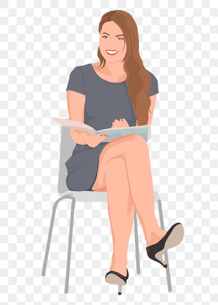 Young businesswoman png sticker illustration, transparent background