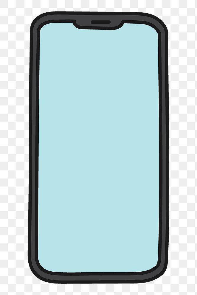 Smartphone png sticker, digital device doodle on transparent background