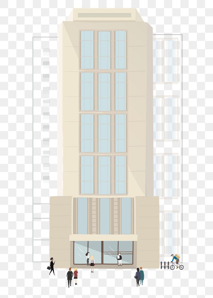 Office building png clipart, architecture cartoon on transparent background