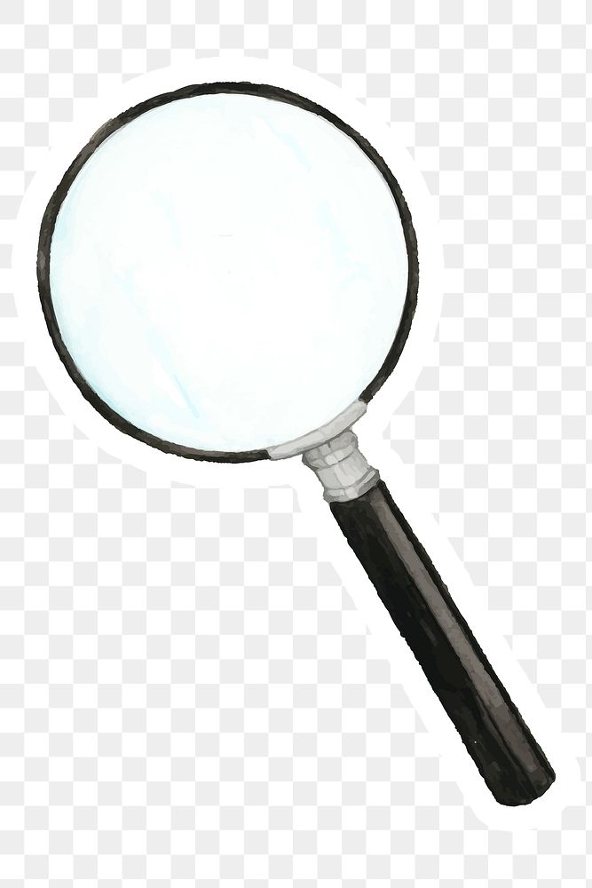 Hand drawn black magnifying glass sticker design element