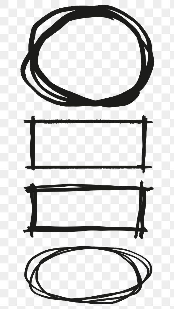 Scribbled brush black banners png Free PNG rawpixel