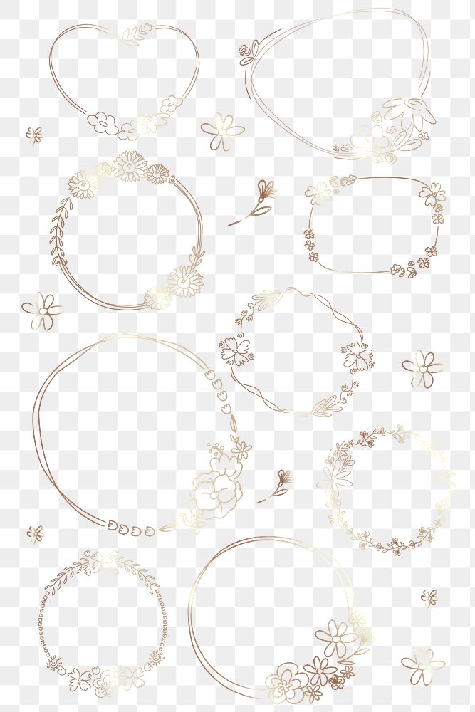 Cute doodle floral wreath transparent | Free PNG - rawpixel