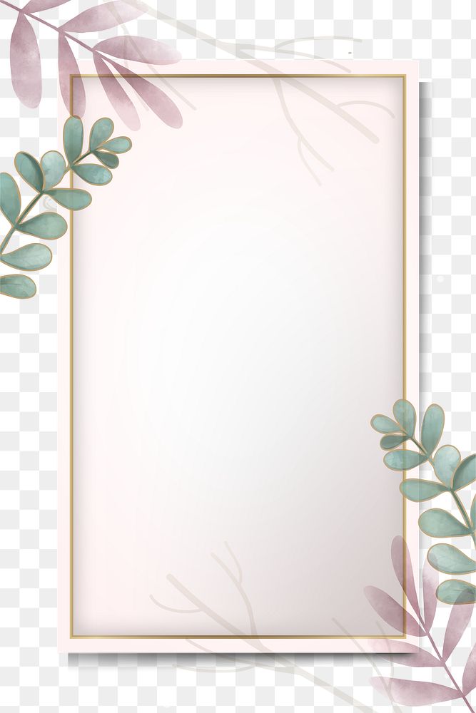 Leafy frame design transparent png