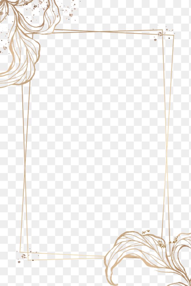 Rectangle frame with outline leaves decoration