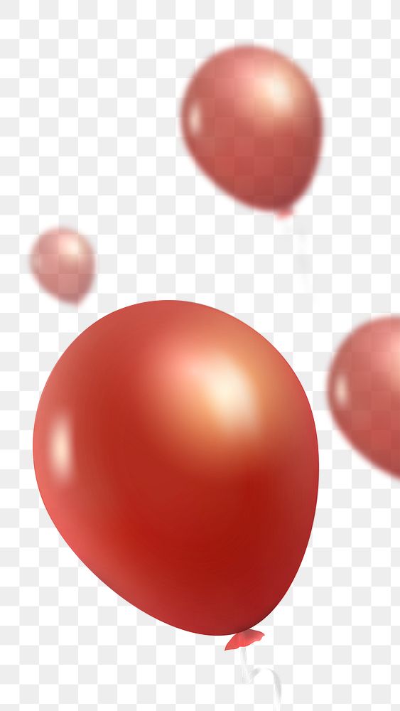 Red Valentine balloons png in transparent background