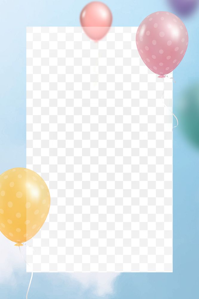 Colorful balloons sky frame transparent png