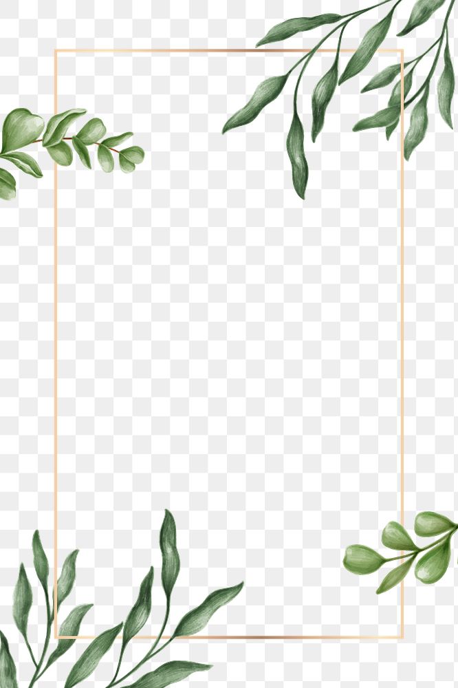 Green leaves frame transparent png