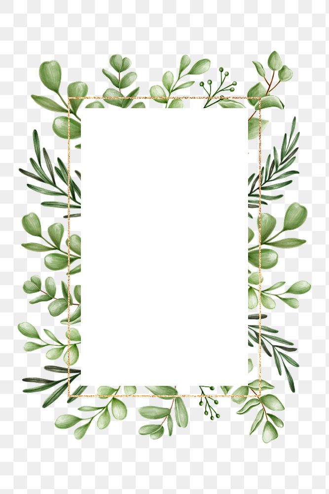Green floral frametransparent png