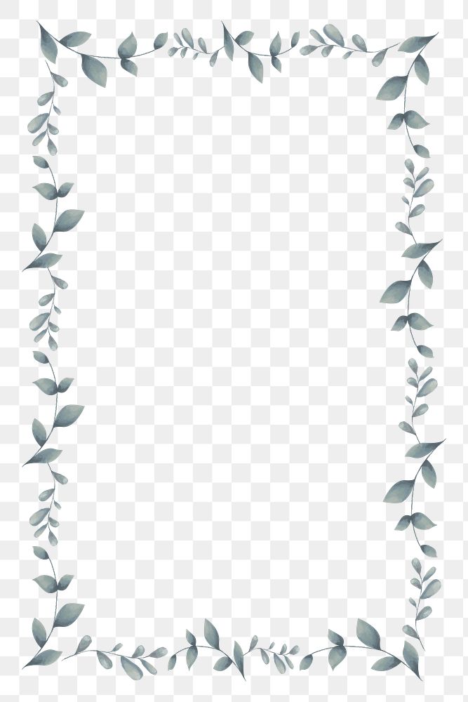 Rectangle leafy frame transparent png