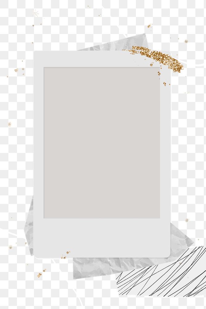 Blank instant photo frame background transparent png