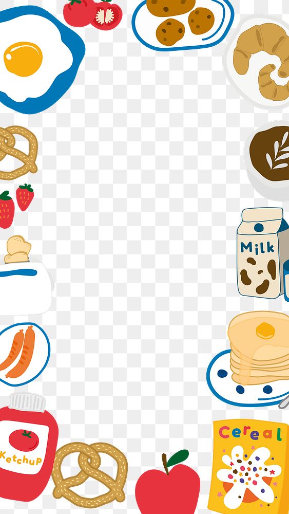 Food doodle frame design element