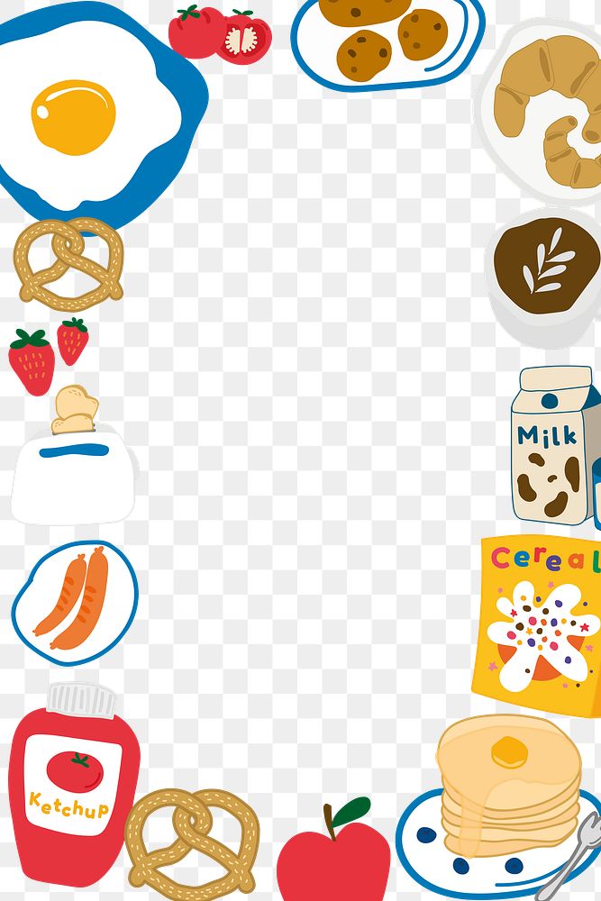 Food doodle frame design element