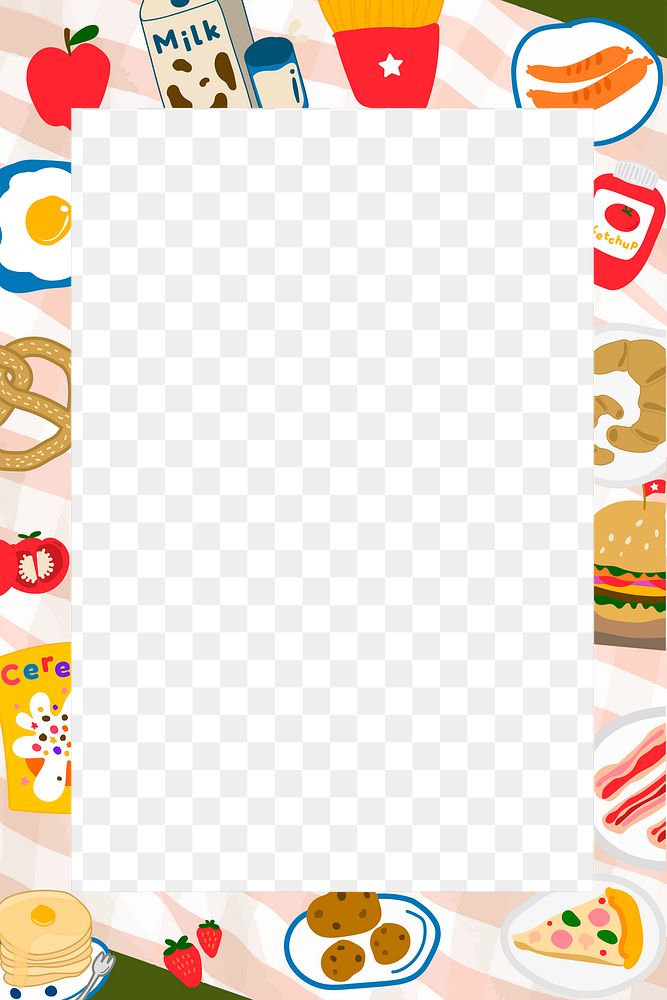Food doodle frame design element