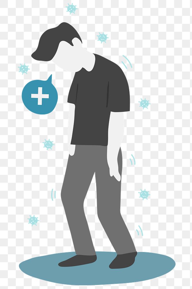 Man infected with the covid 19 virus transparent png