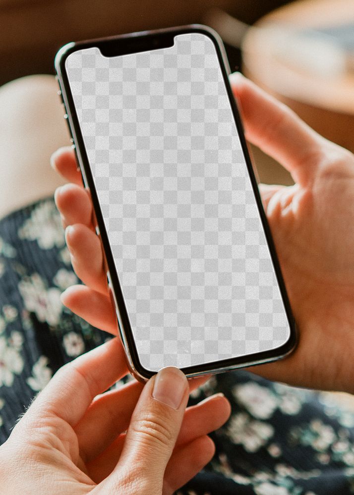 Mobile phone screen png mockup, digital device