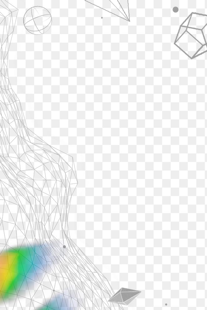 Prism light on a gray wireframe wave background design element