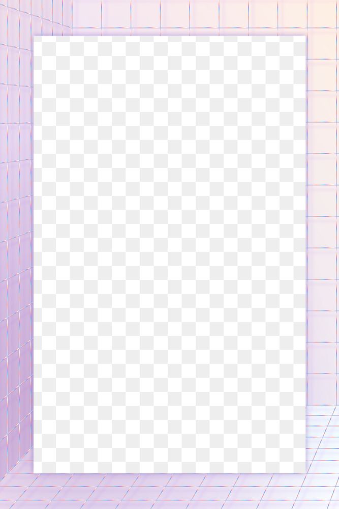 3D png grid patterned pastel frame transparent background