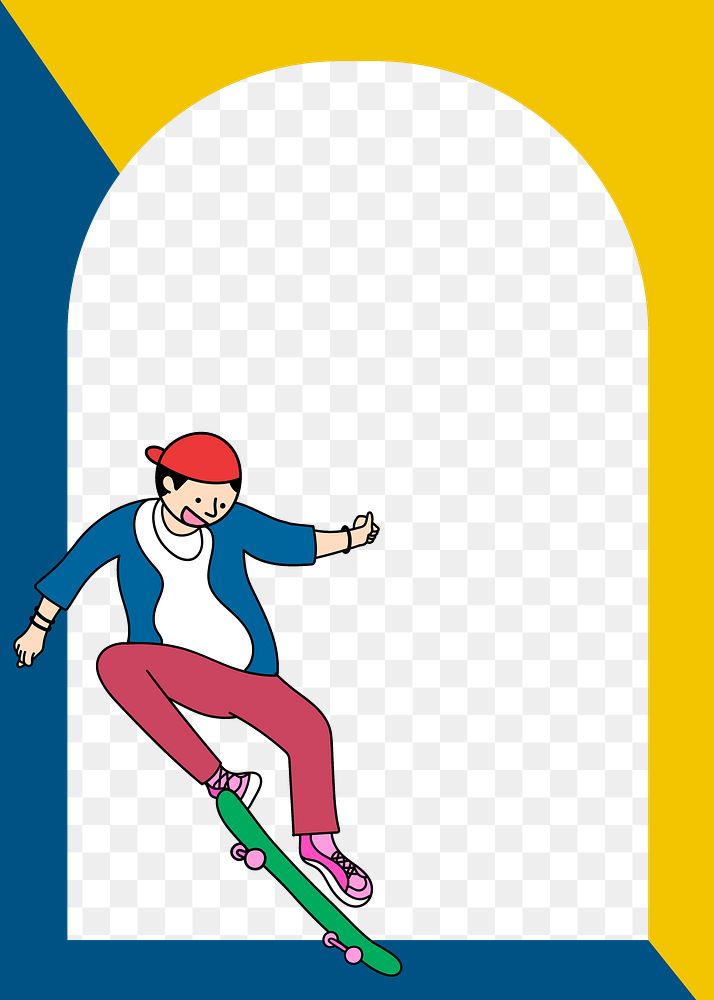 Young skateboarder character design element