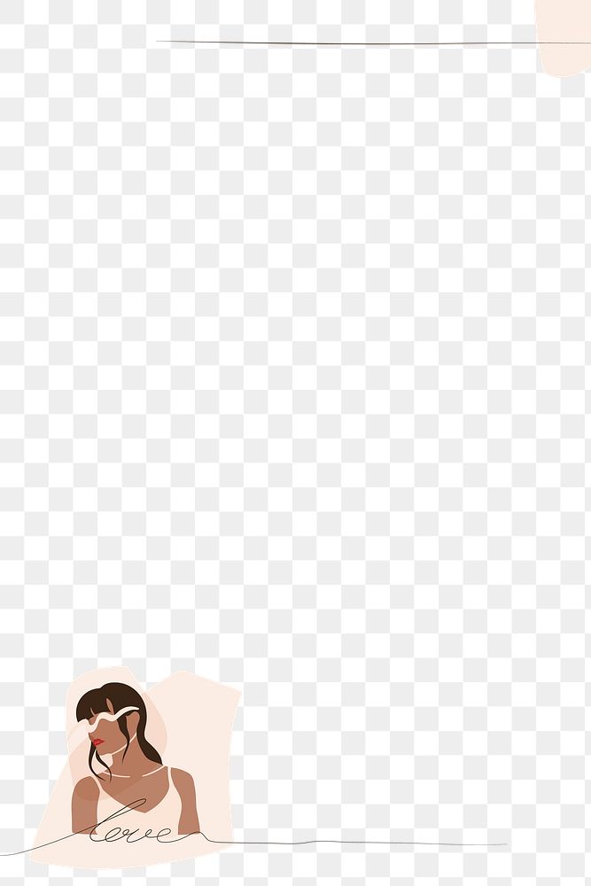 Female fashionista on beige banner transparent png