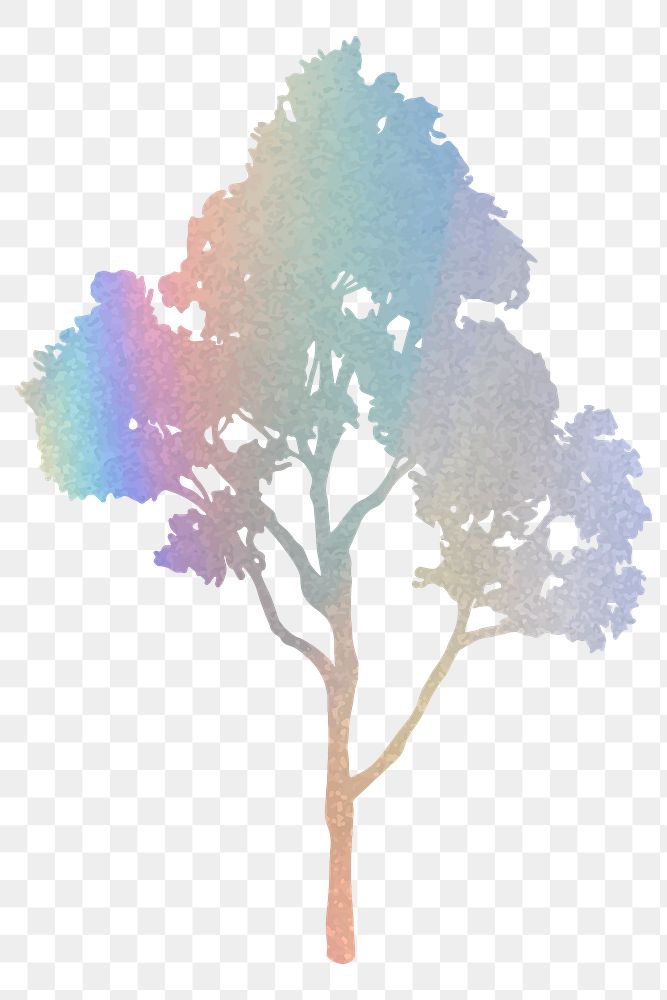 Png gradient tree design element | Premium PNG Sticker - rawpixel