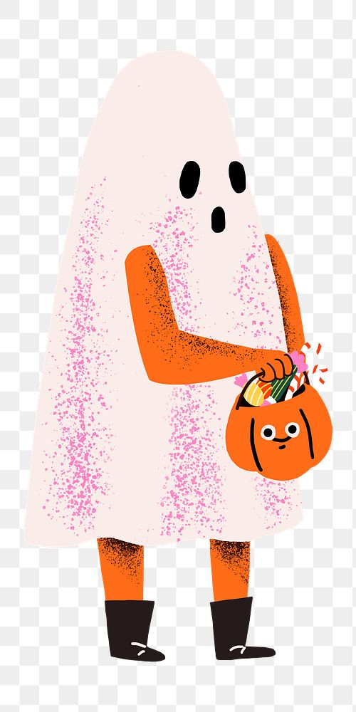 Ghost cartoon png cute halloween character