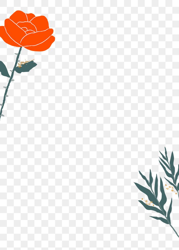 Png red rose and leaf transparent background
