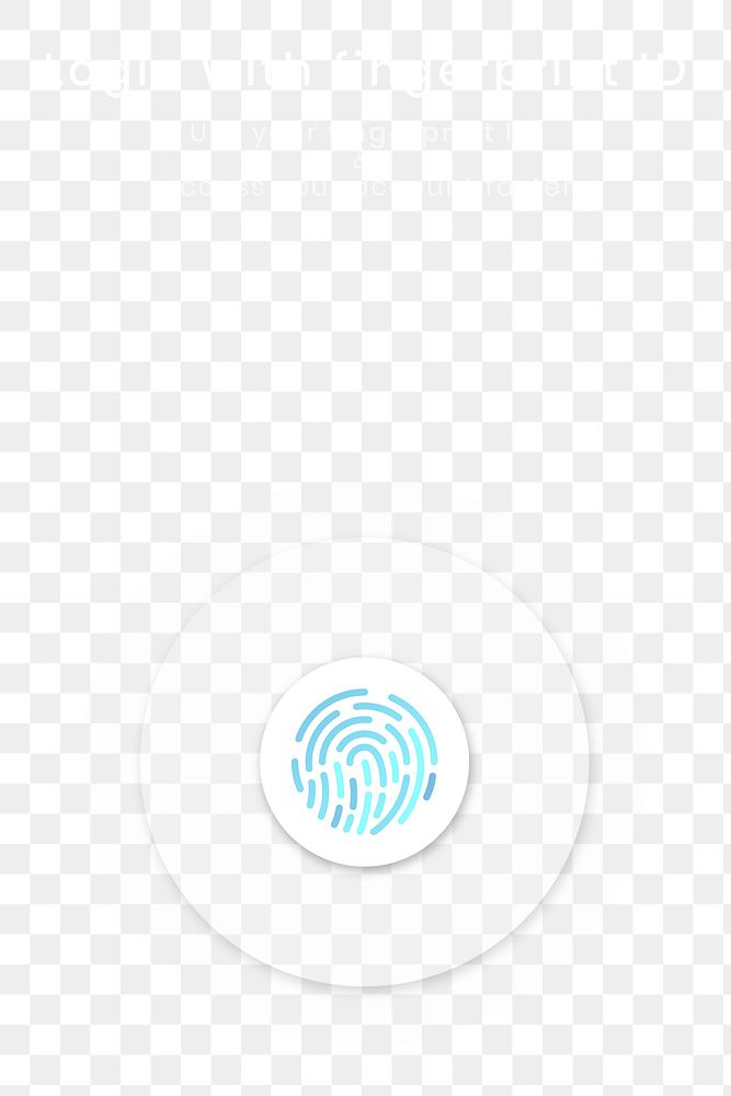Png fingerprint scan login smartphone screen